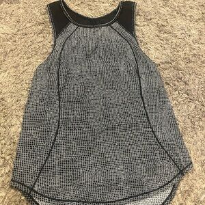 Lululemon Athletica Black and White Mesh Tank Top